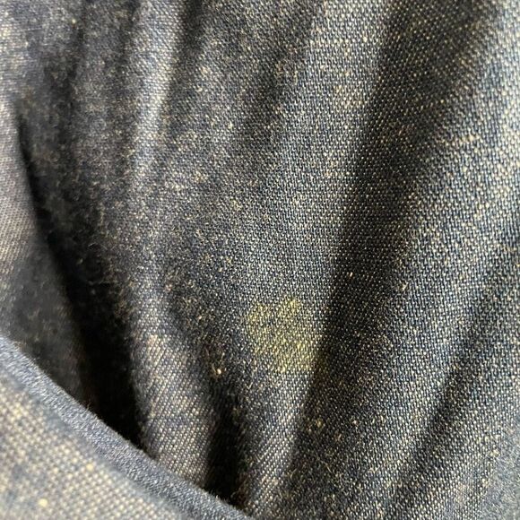 Vtg Womens Denim Double Breasted Dress 6 3/4 Sleeve Tea Length Modest Nautical - Picture 7 of 8